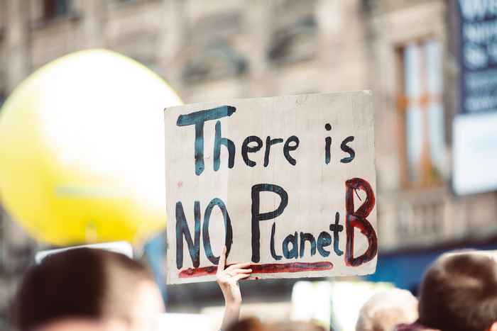 Protest with poster with There is No Plan(et)B